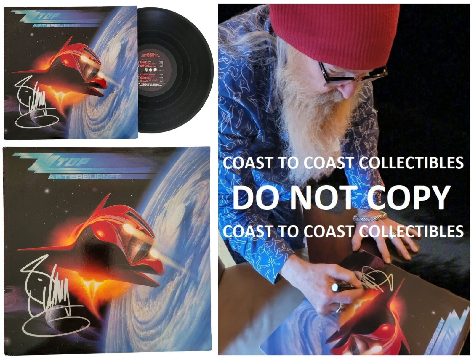 Billy Gibbons signed ZZ Top Afterburner album COA proof autographed vinyl record STAR Billy Gibbons signed ZZ Top Afterburner album COA proof autographed vinyl record STAR