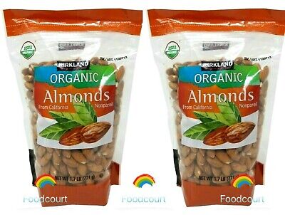 2 Packs Kirkland Signature Organic Almonds from California Nonpareil 1.7 LB Each