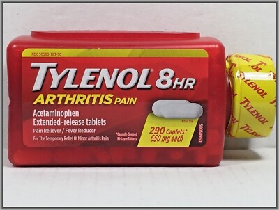 8HR ARTHRITIS PAIN Acetaminophen 650mg, 290 Caplets, Extended release-SALE