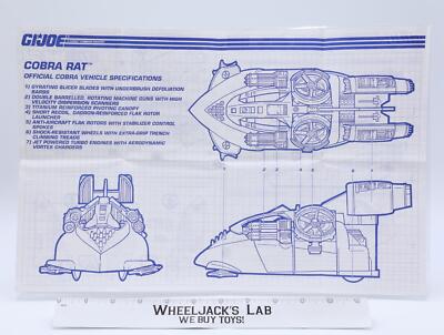 Cobra Rat 1991 ORIGINAL Instructions/ Blueprints G.I. Joe Hasbro Action Figure