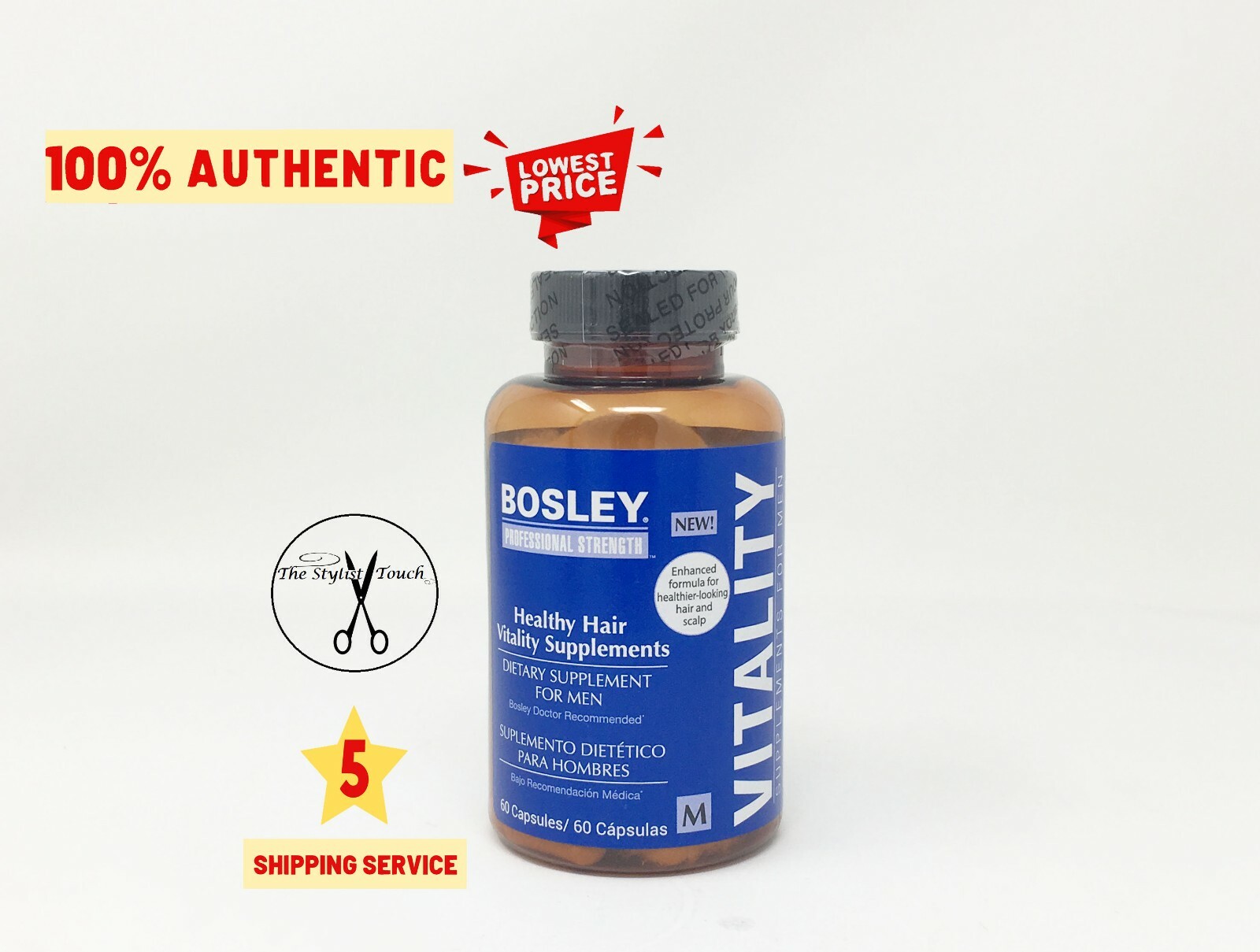 Bosley Professional Healthy Hair Vitality Supplement Vitamins For