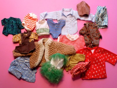 VINTAGE BARBIE amp LARGER DOLL CLOTHING LOT MALE DOLLS SKIPPER SIZE VARIETY LOT 