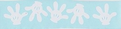 Vinyl Disney Mickey Mouse White Hand Die Cut Stickers 2.25in