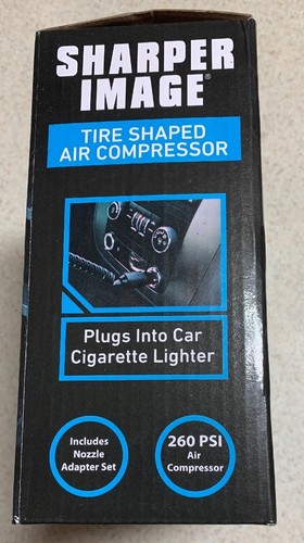 New Sharper Image Tire Shaped 260 PSI Air Compressor 12 Volt