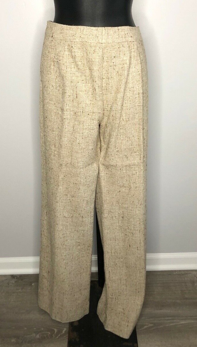 NWT Valentino Spa Cream Multicolor Pants Sz 12 65% Viscose