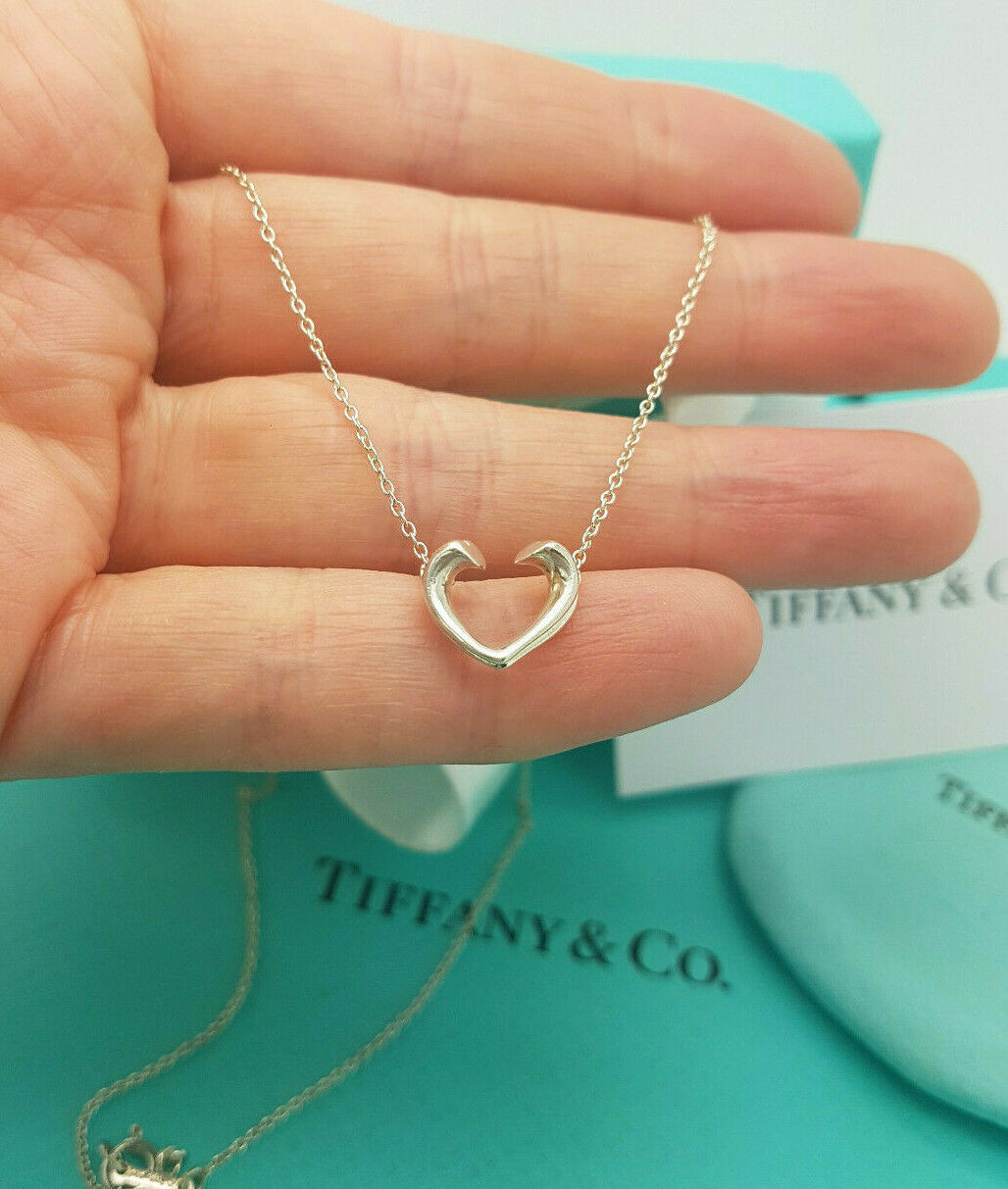 【激レア】Old Tiffany heart necklace estate-tiffany-co-ss-18-