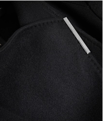 Pre-owned Ted Baker Wmo-sandra Midi Wool Wrap Coat In Black 2 Us