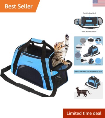 Foldable Comfort Pet Carrier Bag - Lightweight Travel Solution for Cats and Dogs