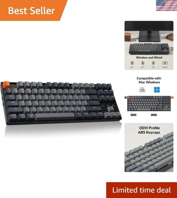 K8 Tenkeyless Wireless Mechanical Keyboard for Mac, White Backlight, Bluetoot...