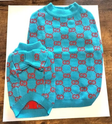 Luxury Designer Dog Blue GG Sweater High Quality Pet Clothes Apparel Super Soft
