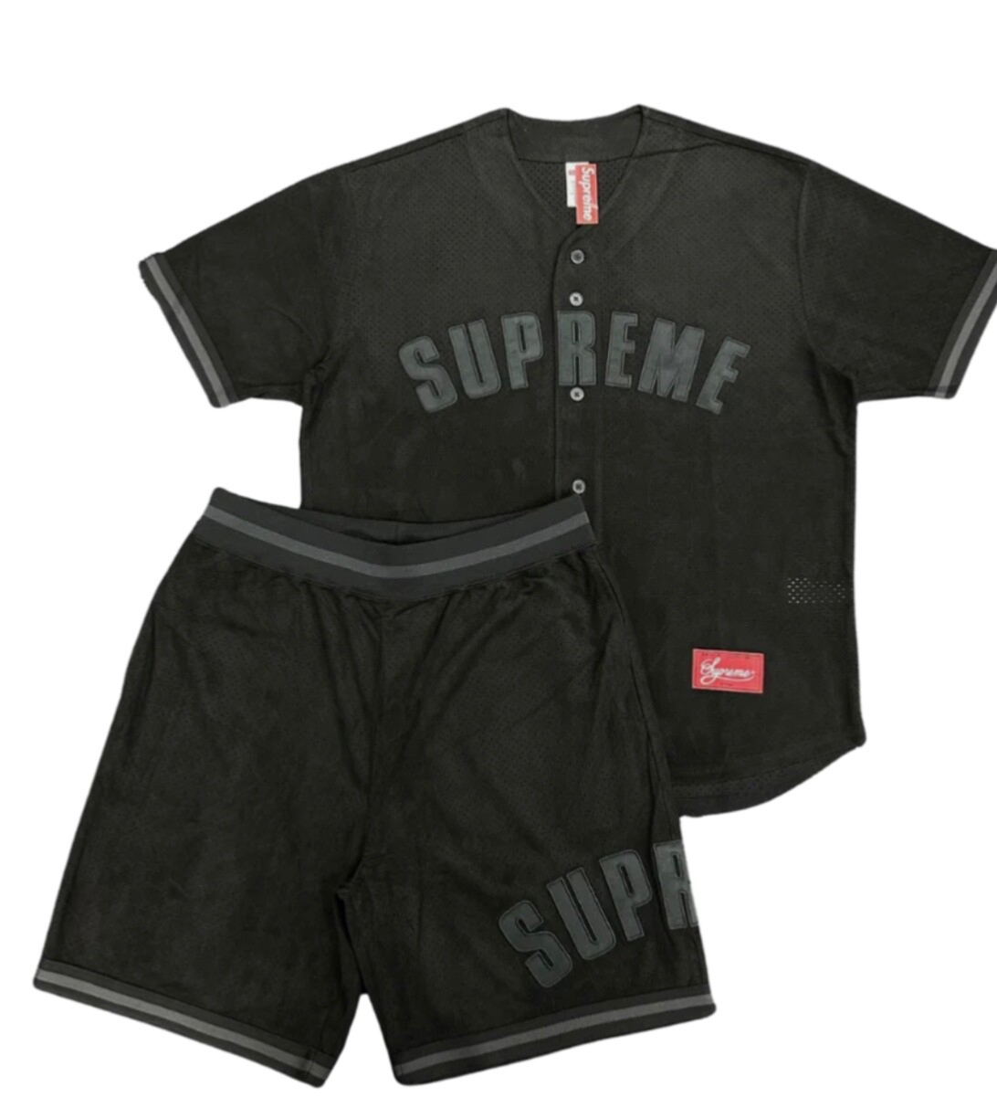 ウェア Supreme Ultrasuede Mesh Baseball Jersey Buy Supreme Ultrasuede Mesh Baseball Jersey 'Navy