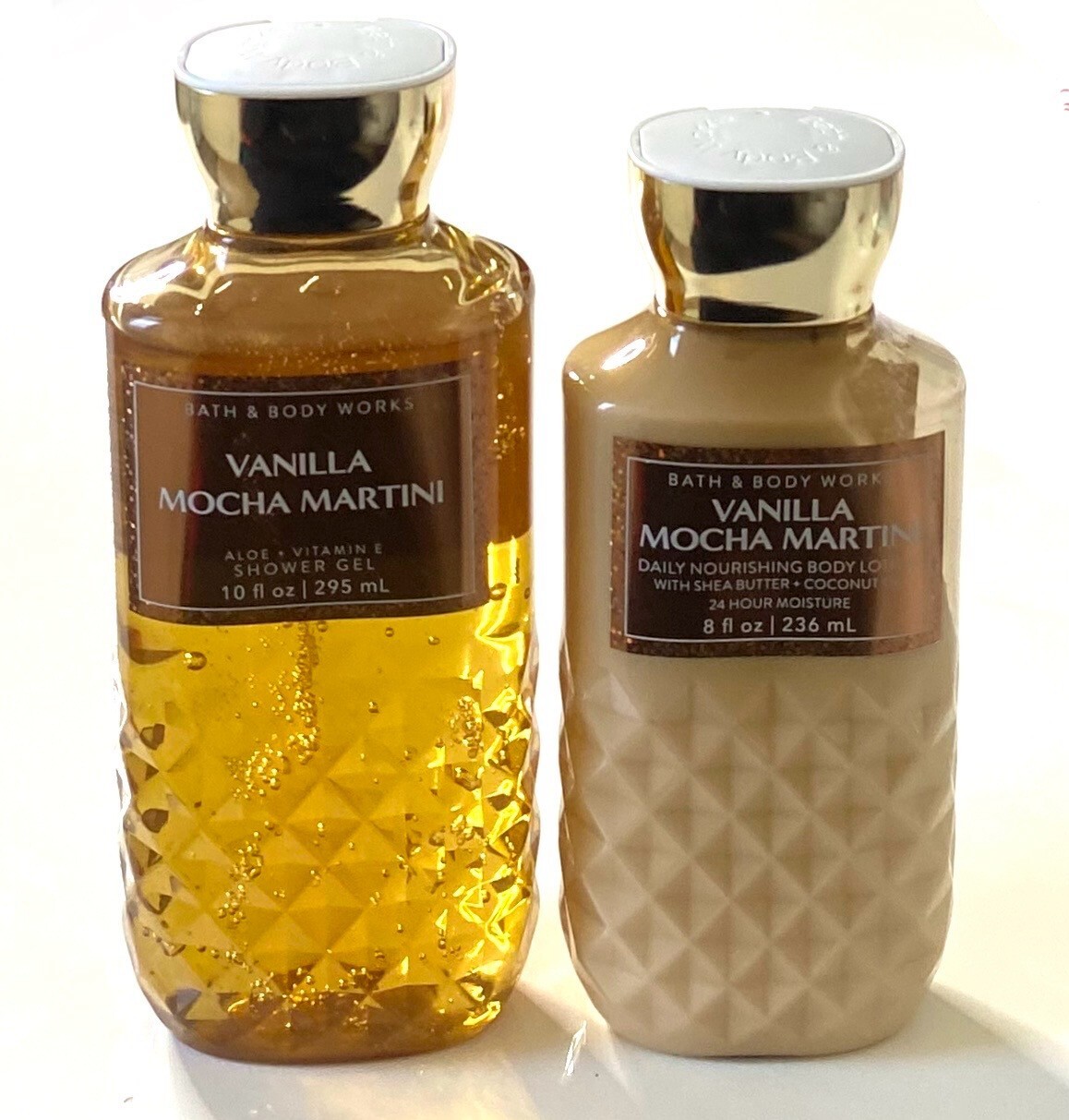 2 BATH & BODY WORKS BBW Vanilla Mocha Martini Shower Gel 10oz + Body Lotion 8oz