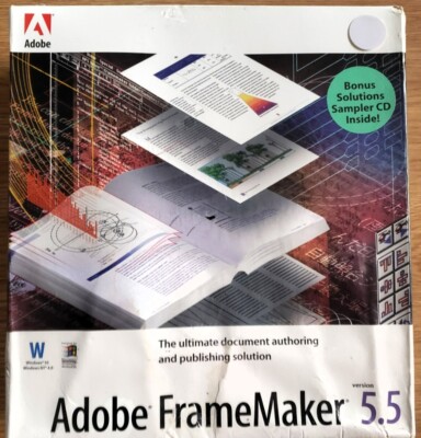 Vintage Adobe Framemaker 5.5 for PC - New Sealed Full Retail Box - never opened