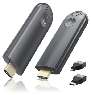 Wireless HDMI Transmitter and Receiver, Plug & Play Portable 2.4G/5G Wireless...