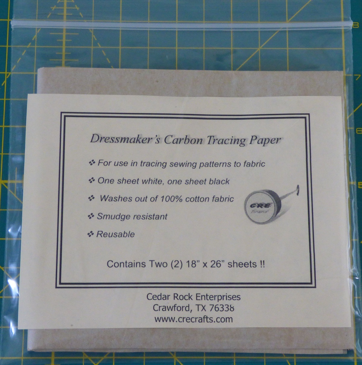 Dressmaker's Sewing Carbon Tracing Paper 2 Large 18" x 26" Sheets