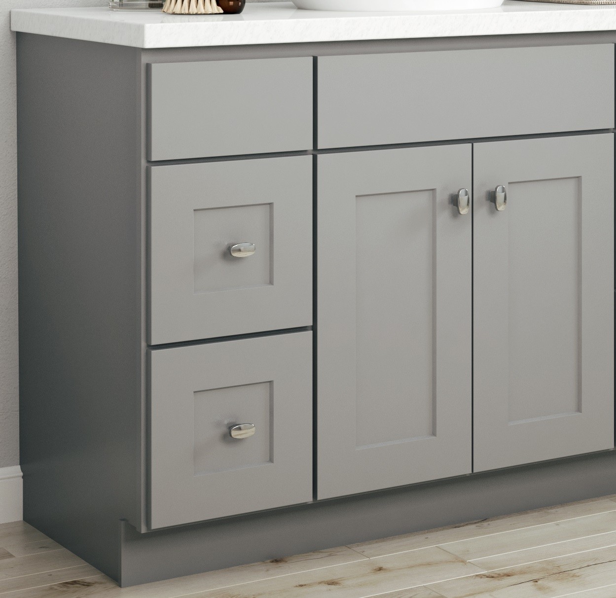 Jsi Norwich 30 Light Gray Single Door Vanity W 2 Left Drawers