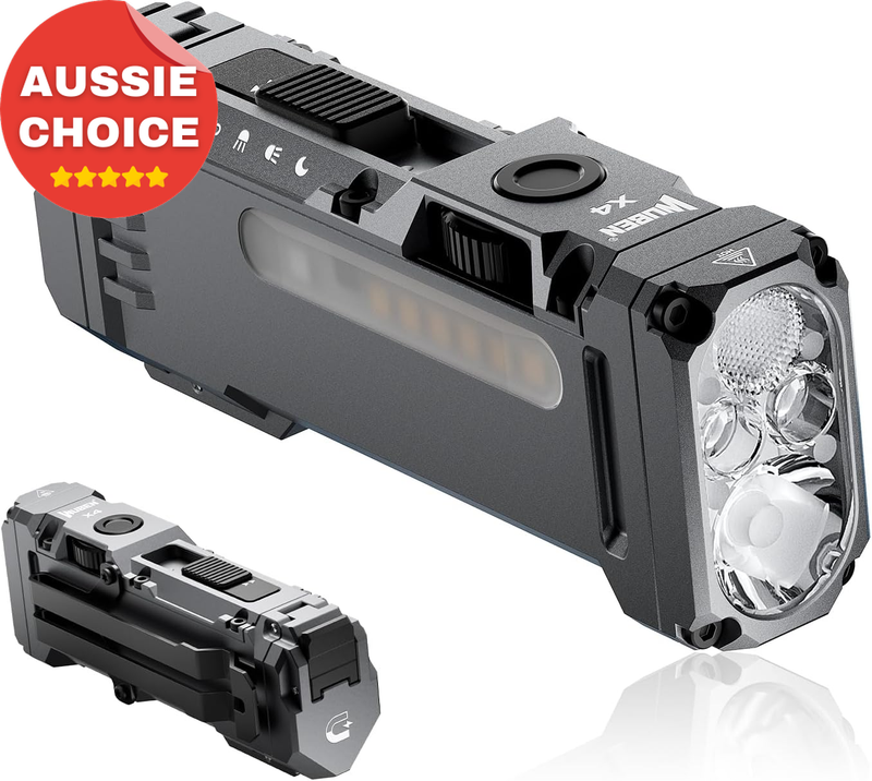 X4 Rechargeable LED Flashlight 1500 Lumens RGB Tactical Mini Torch USB C EDC