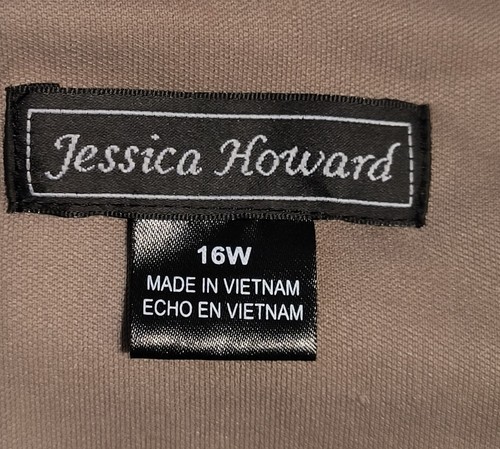 Jessica Howard Woman&rsquo;s Brown Sequin Sheer Formal Pant Suit Size 16 W Plus