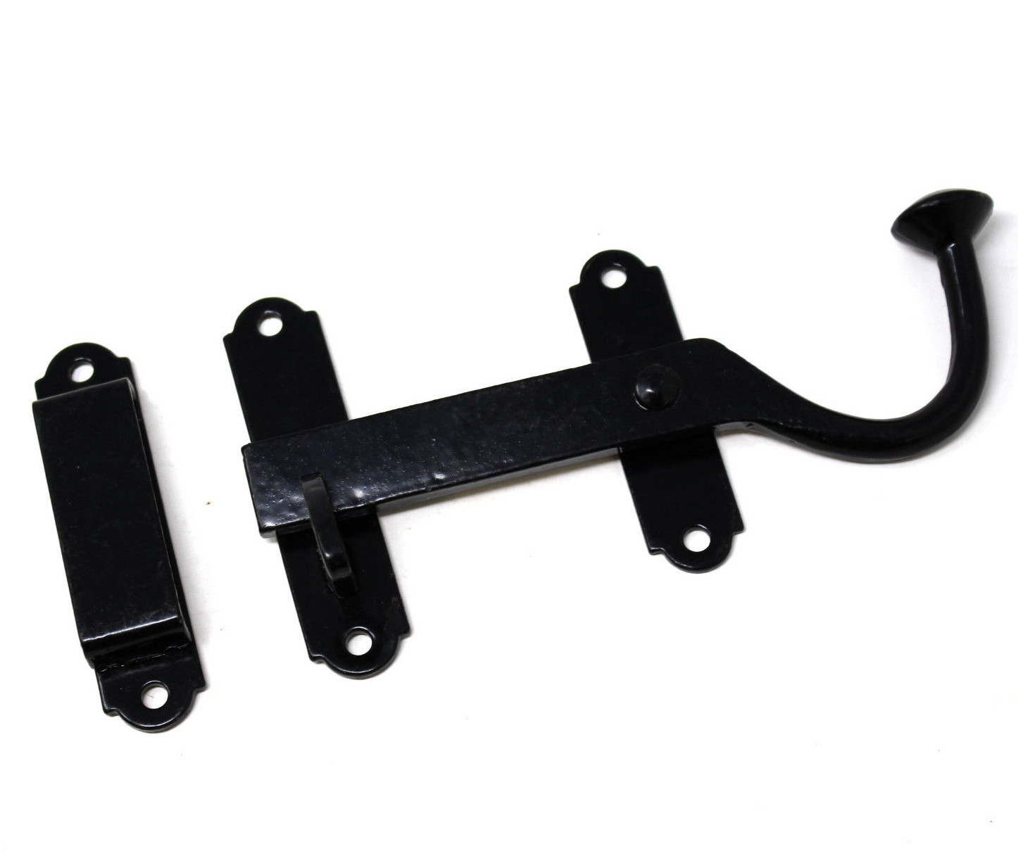 6 Inch 150mm Surface Gate Latch Right Handed 3pc Set Black Garden Gates Doors Ebay
