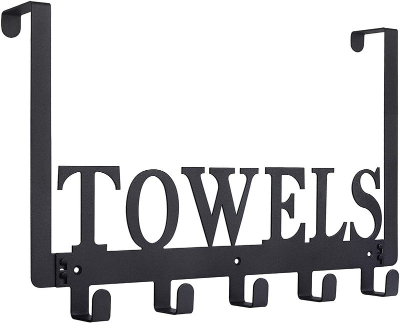 Door Mount Towel Rack Towel Hooks for Bathroom Towels. Great for Kids and Adults