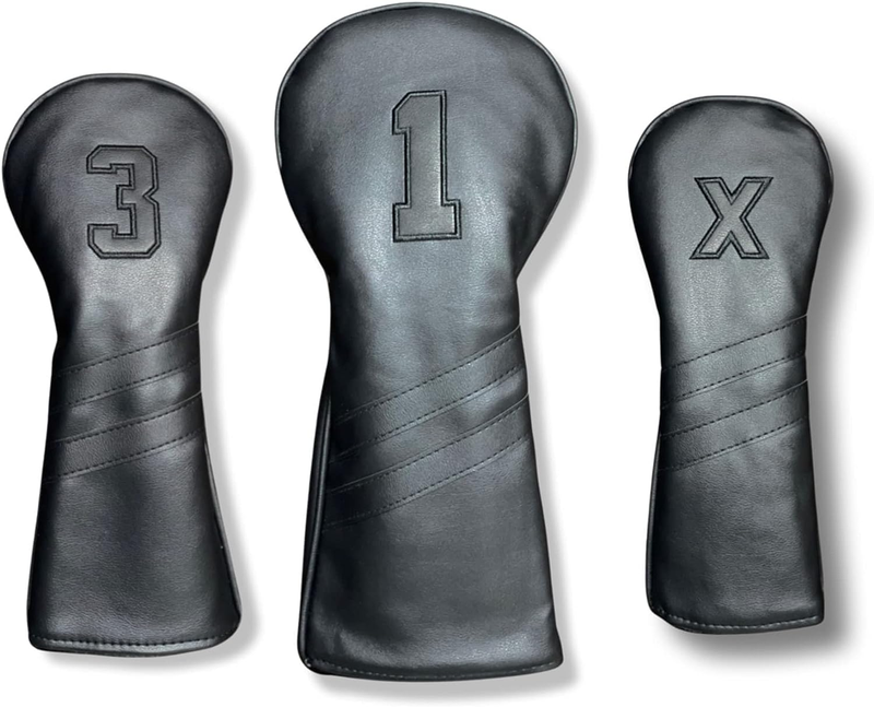 Detroit Golf Co. Vintage Golf Club Head Covers | 3 Pack Set | Premium Classic PU