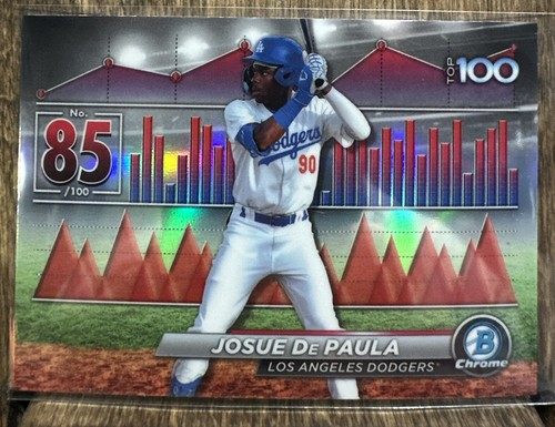 2024 Bowman Chrome #BTP-85 Josue De Paula TOP 100 REFRACTOR