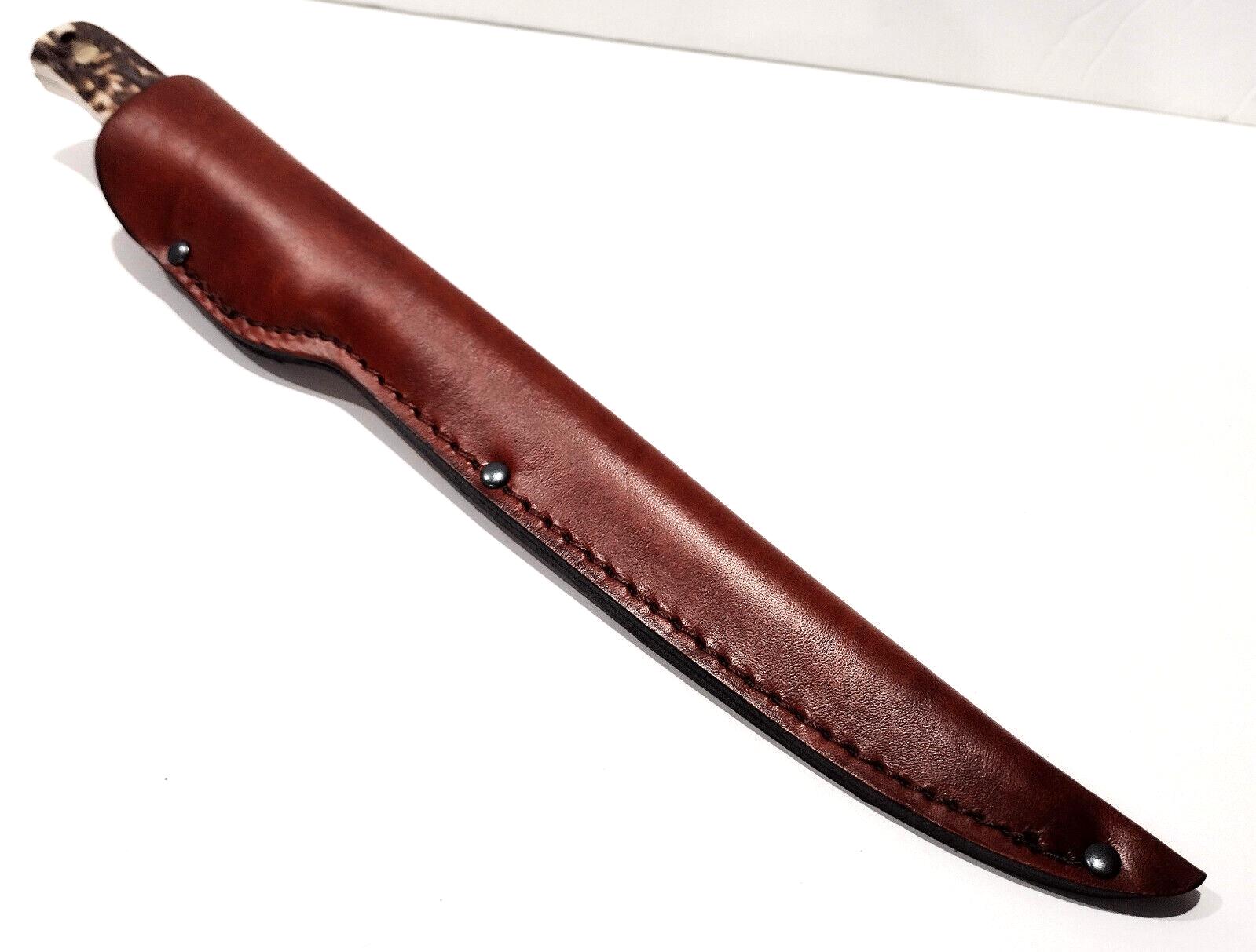 Schrade Uncle Henry Steelhead Staglon Fish Fillet Knife + Brown Leather Sheath