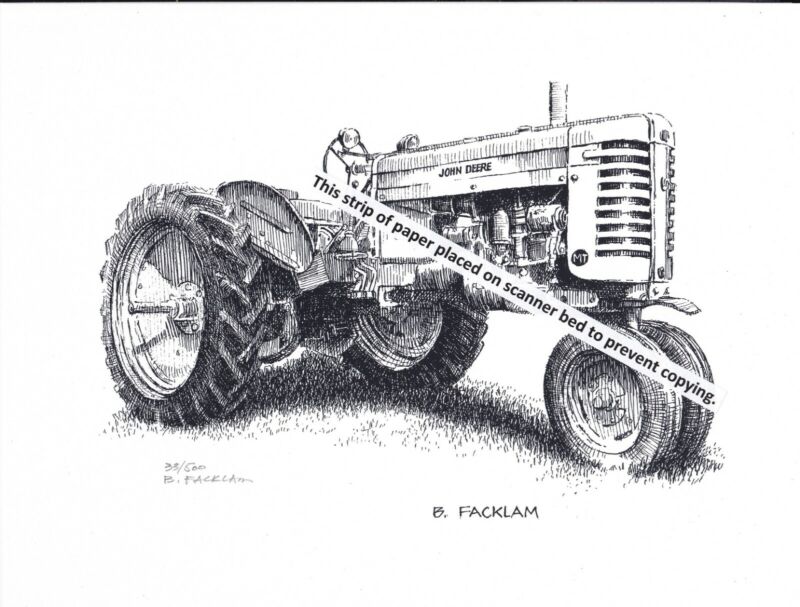 John Deere Model "MT" Tractor Styled ~ Pen & Ink Print