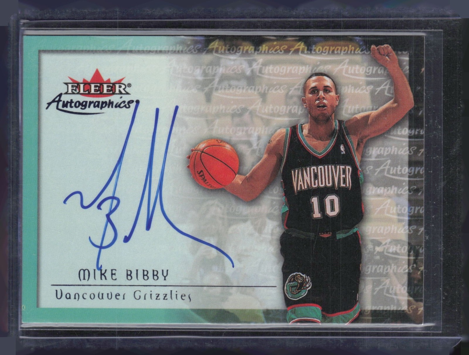 2000 Fleer Autographics Authentic Basketball Mike Bibby Auto Autograph