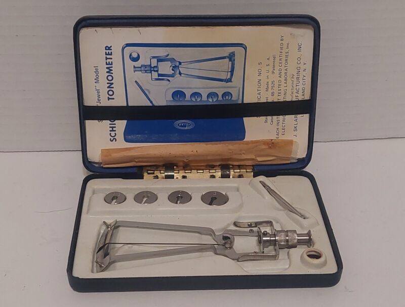 Vintage Sklar Shiotz Jewel Model Tonometer Opthamology w Hard Case Excellent