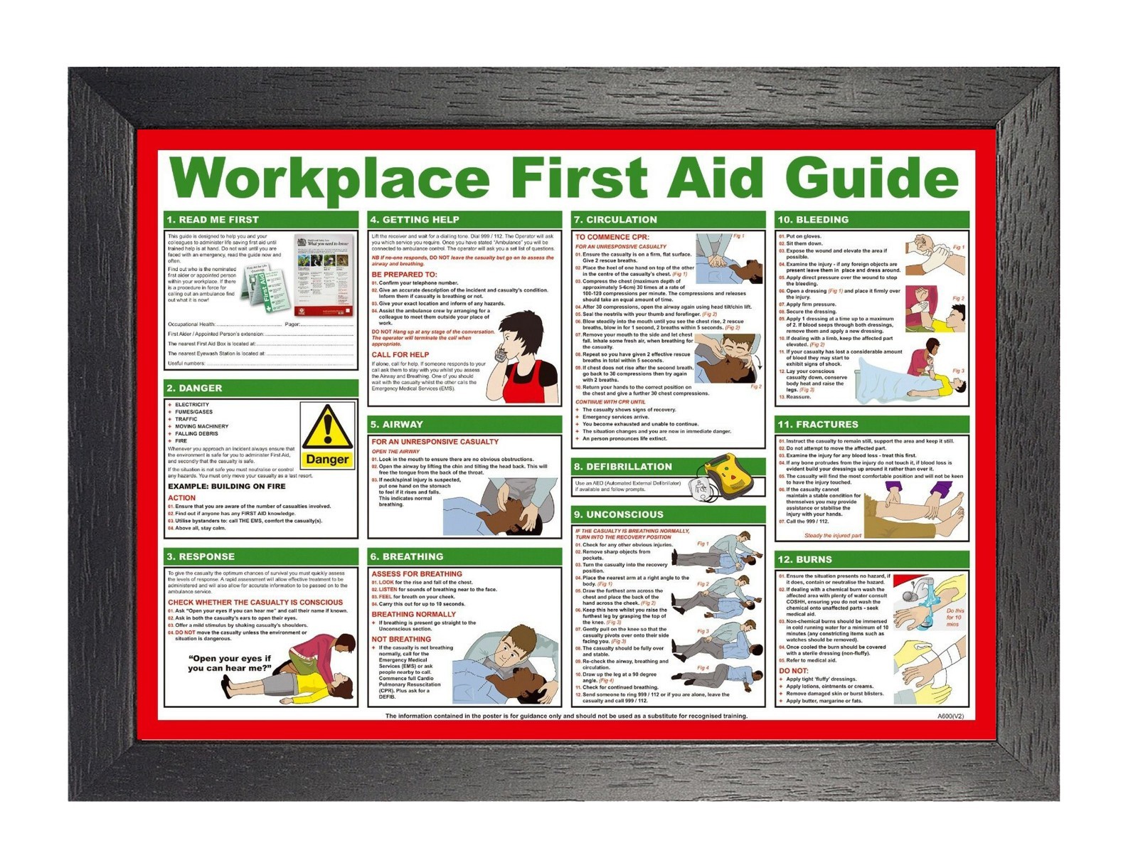 health-safety-actions-to-take-poster-workplace-signs-photo-first-aid-guide-ebay