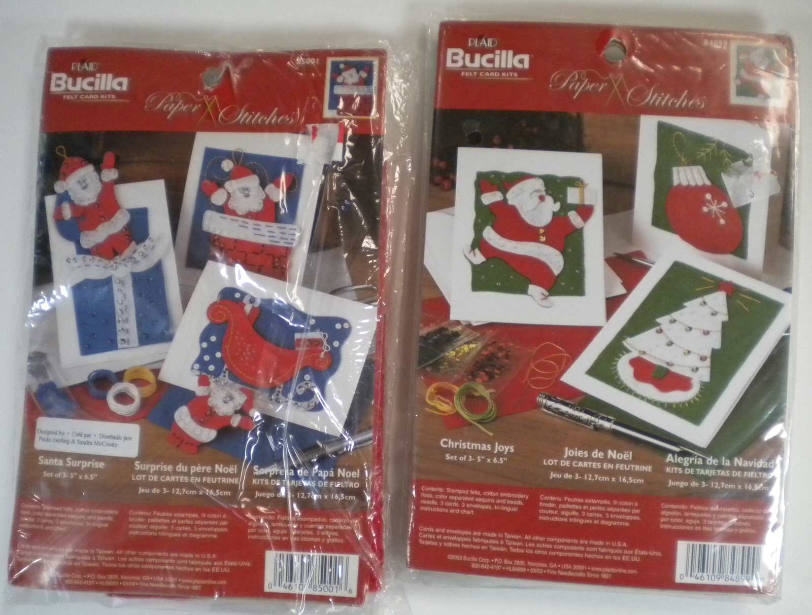 Bucilla Felt Card Kits Paper Stitches Christmas Joys Santa S