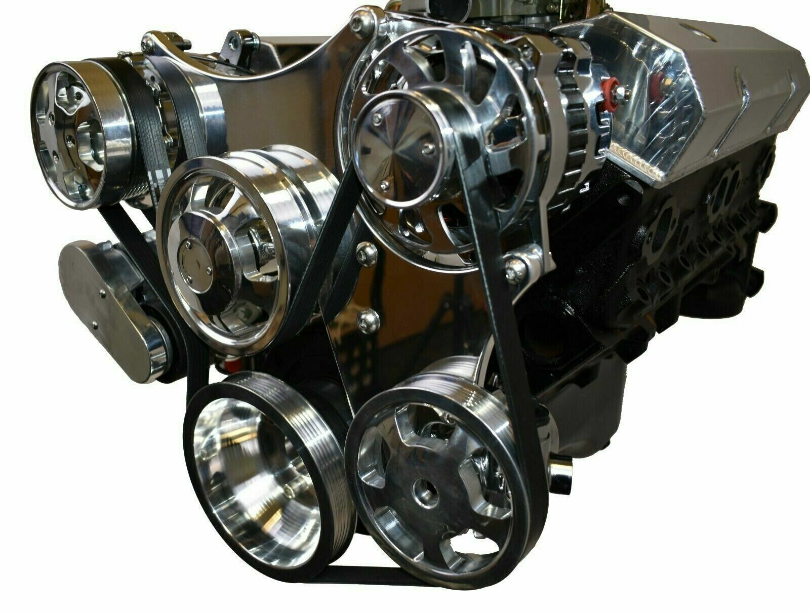 Small Block Chevy Serpentine Front Drive System Complete Kit Chrome eBay