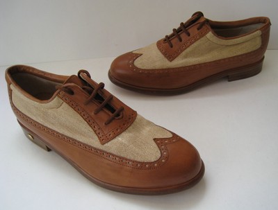 WALTER GENUIN SPECTATOR GOLF& DRESS SHOES SIZE 6.5 HANDMADE IN ITALY VINTAGE