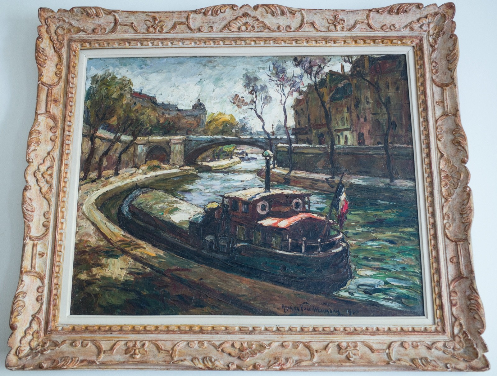 Image Tableau de Maurice Vagh Weinmann - Paris - Île Saint-Louis (Quai d'Anjou)- 1954 Image Tableau de Maurice Vagh Weinmann - Paris - Île Saint-Louis (Quai d'Anjou)- 1954
