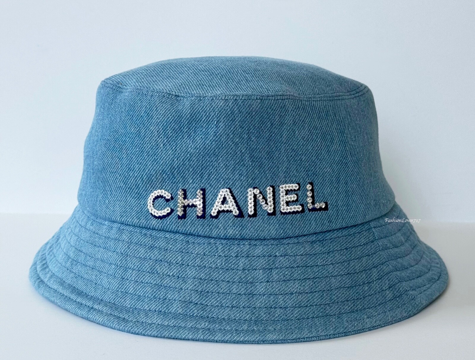 22P CHANEL LIGHT BLUE DENIM BUCKET CLOCHE HAT M | eBay