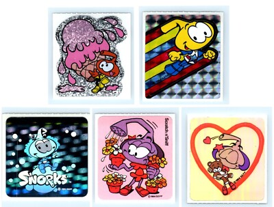 Vintage 80s Snorks Stickers Lot Of 5 Includes 1 Scratch N Sniff Still Has Scent!
