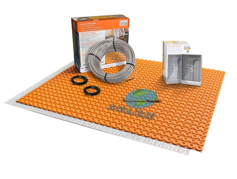 All-in-one Radiant Floor Heat Kit w/ Smart WiFi Thermostat, Cable,