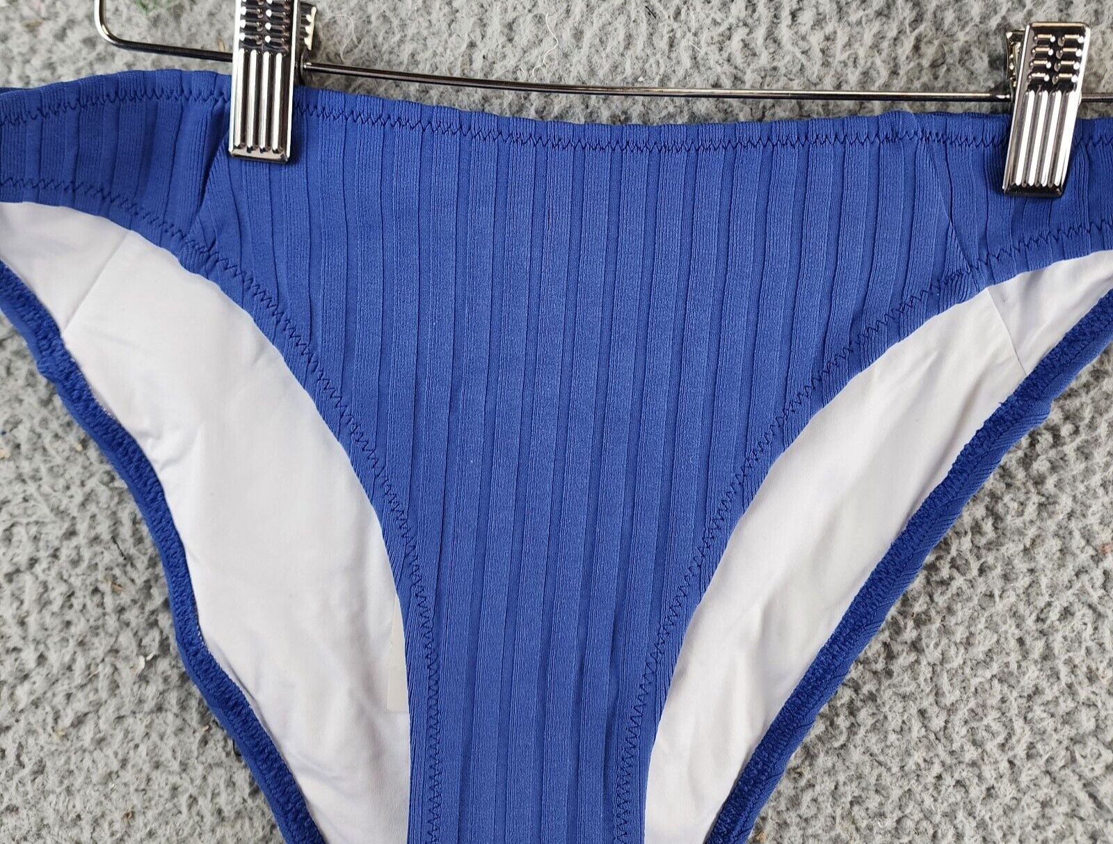 Solid & Striped The Emily Ribbed Bikini Bottom Women's L Varsity Blue Pull On~ - Picture 5 of 13