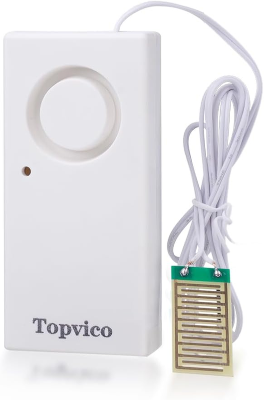 Water Overflow Moisture Flood Sensor Alarm Leak Detector for Home,Sump Pump,Basements,Water Heater 120Db Work Alone 9 V Battery Operated
