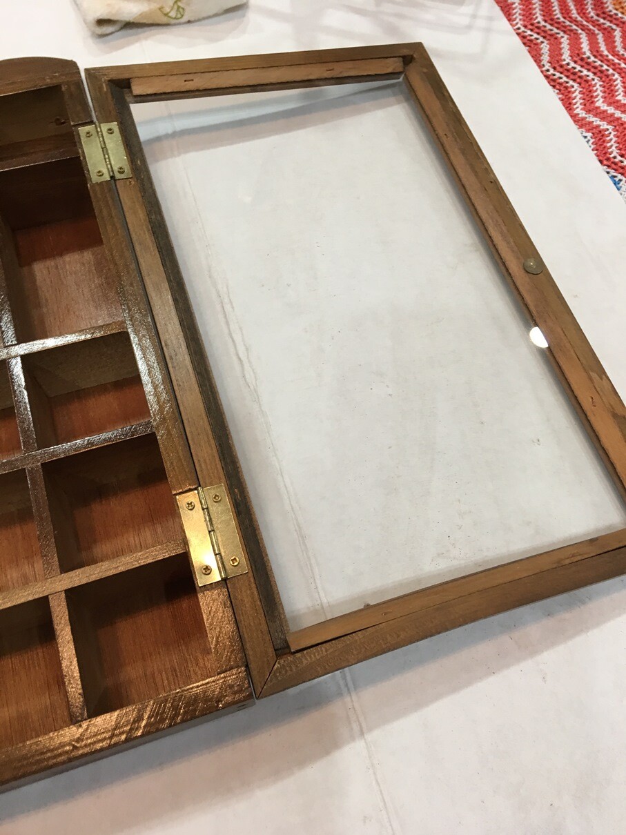 LARGE VINTAGE WOOD SHADOW BOX SHELF CUBBIES MINIATURES FOR TOYS DISPLAY