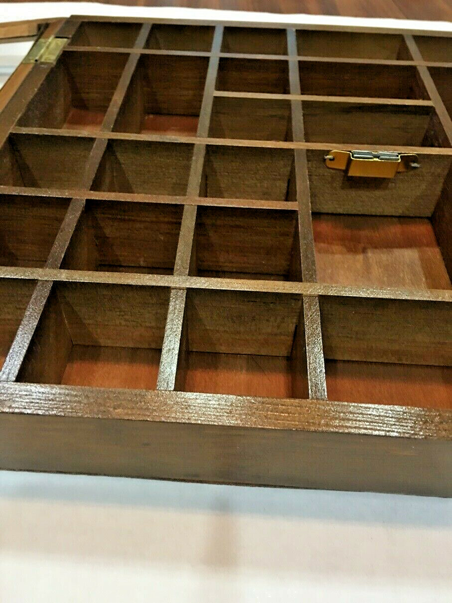 LARGE VINTAGE WOOD SHADOW BOX SHELF CUBBIES MINIATURES FOR TOYS DISPLAY