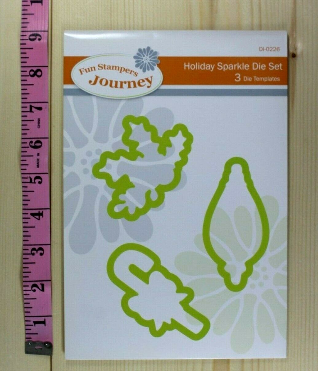 Fun Stampers Journey Holiday Sparkle Stamps & Die Set Bundle Christmas Cheers