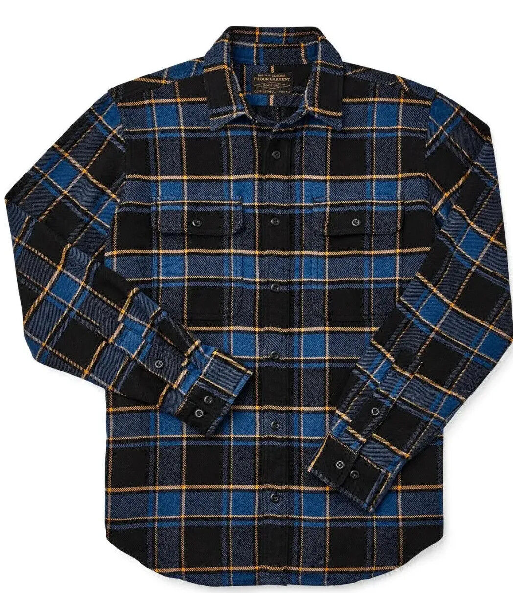 Filson Vintage Flannel Work Shirt 11010689 Black Cobalt Blue Filson Vintage Flannel Work Shirt 11010689 Black Cobalt Blue