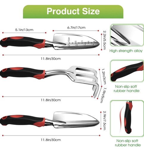 Garden Tool Set, 5 PCS Heavy Duty Gardening Tools 