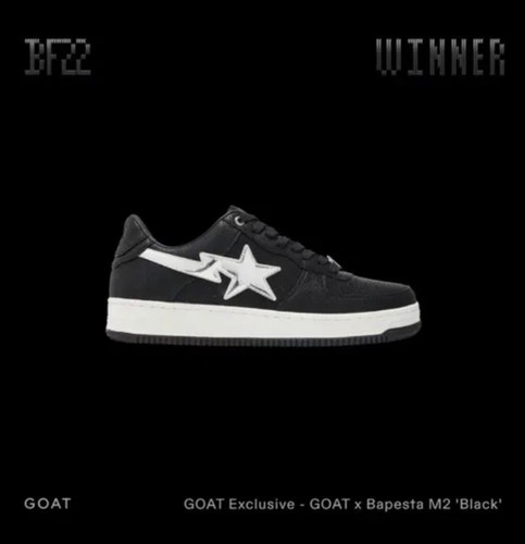 Goat x Bape Bapesta - M2 Black - Mens Size 9.5 (Goat