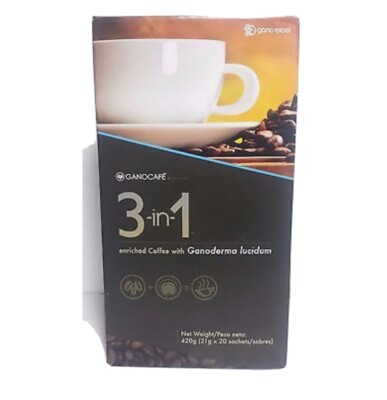 1 Box Gano Excel Cafe 3 in 1 Coffee 20 Pcs Ganoderma Reishi Halal New