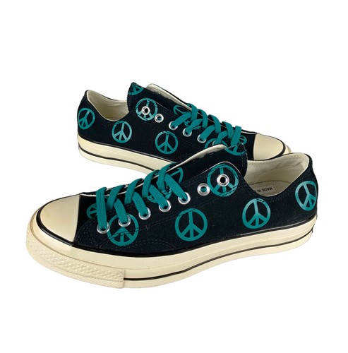 

НОВЫЕ мужские кроссовки Converse Chuck 70 Ox Black Egret Peace Shoes, размер 8,5 167915C, Черный, Converse Chuck 70