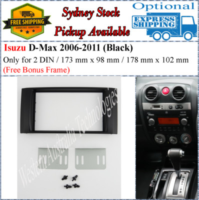 Fascia facia Fits Isuzu D-Max DMAX 2006-2011 Double Two 2 DIN Dash Kit Black*