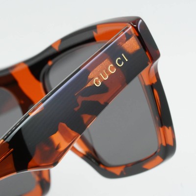 Pre-owned Gucci Gg0962s-012 Havana Sunglasses In Gray